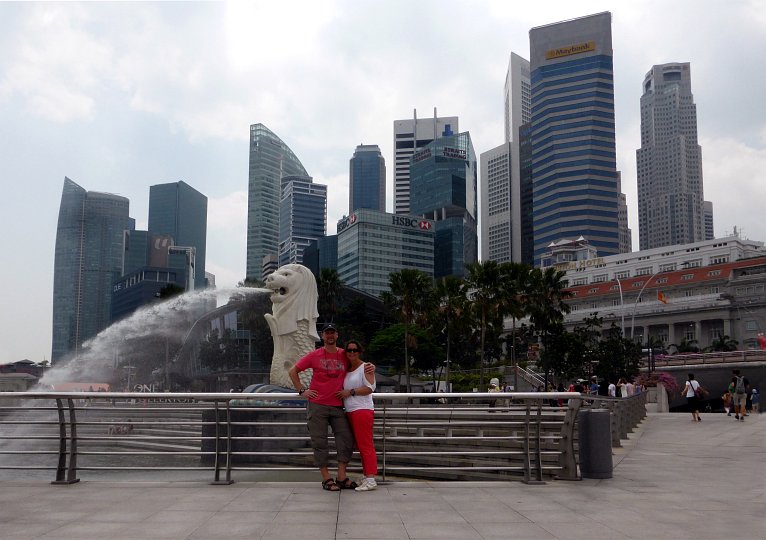 Singapur - Merlion an der Marina Bay